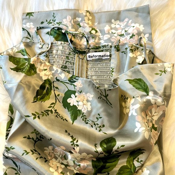 Reformation Dresses Reformation Frankie Silk Dress In Tea Garden